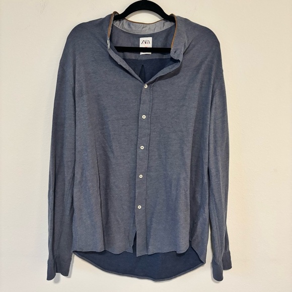 Zara Other - Zara Men's Slate Blue Button Down Shirt